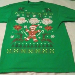 Green Christmas themed T-shirt